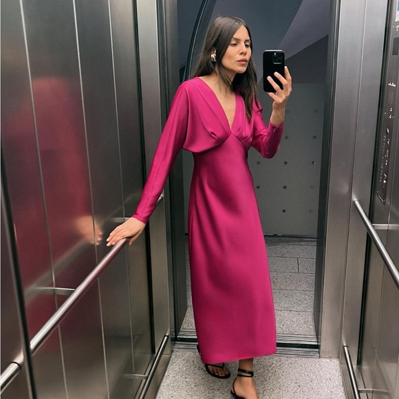 Zara Dresses & Skirts - Zara limited edition satin effect midi dress